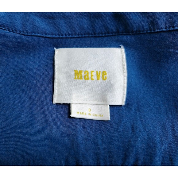 Anthropologie Maeve Womens Laikin Popover Blue Teal Long Sleeve Tunic Top Size 0 - Picture 7 of 11